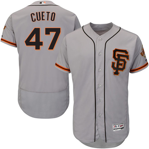 Giants #47 Johnny Cueto Grey Flexbase Authentic Collection Road 2 Stitched MLB Jersey